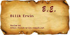 Bilik Ervin névjegykártya